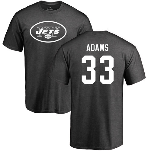 New York Jets Men Ash Jamal Adams One Color NFL Football #33 T Shirt